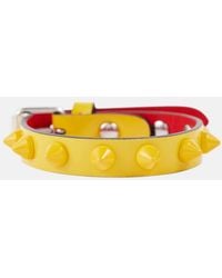 Christian Louboutin - Loubilink Embellished Leather Bracelet - Lyst