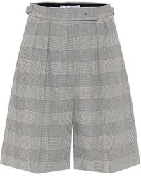 Max Mara Limone Checked Cotton Shorts - Grey