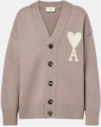 Ami Paris - Ami De Cour Virgin Wool Cardigan - Lyst