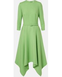 Oscar de la Renta - Asymmetric Wool-Blend Midi Dress - Lyst