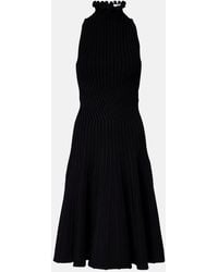 Alaïa - Ribbed-Knit Turtleneck Midi Dress - Lyst