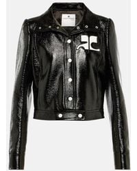 Courreges - Reedition Cropped Vinyl Jacket - Lyst