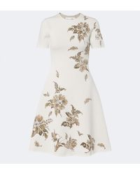 Oscar de la Renta - Knitted Floral Jacquard Minidress - Lyst