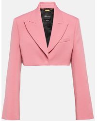 Blumarine - Cropped Crepe Blazer - Lyst