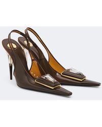 Saint Laurent - Sibyl Embellished Tpu Slingback Pumps - Lyst