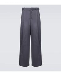 Loewe - Pleated Cotton Wide-Leg Pants - Lyst