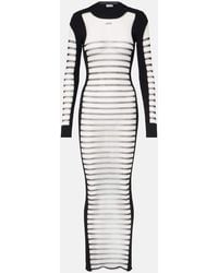 Jean Paul Gaultier - Mariniere Striped Semi-Sheer Mesh Maxi Dress - Lyst