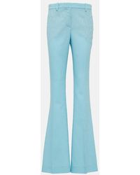 Versace - Allover Flared Wool Pants - Lyst