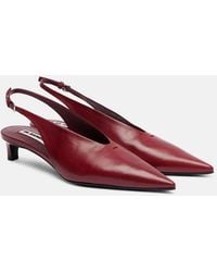 Jil Sander - Slingback-Pumps Pointy Aus Leder - Lyst