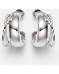 Yvonne Léon - Ohrringe Un Deux Trois Lisse Aus 9Kt Weissgold (375/1000) Mit Diamanten - Lyst