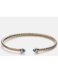 David Yurman - Cablespira Flex 18Kt Cuff Bracelet With Topazes And Diamonds - Lyst