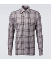 Tom Ford - Camisa De Algodon A Cuadros Principe De Gales - Lyst