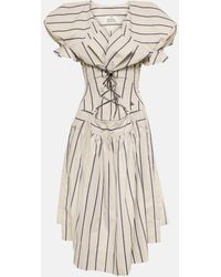 Vivienne Westwood - Abito midi Kate in cotone a righe - Lyst