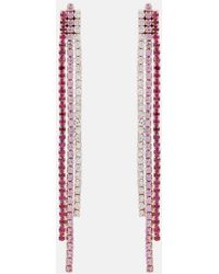 SHAY - Pendientes Triple Thread de oro rosa de 18 ct con rubies, zafiros rosas y diamantes - Lyst