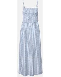 Velvet - Senara Striped Cotton-Blend Maxi Dress - Lyst