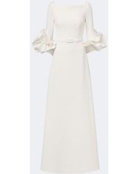 Safiyaa - Belisa Belted Ruffled Crepe Gown - Lyst