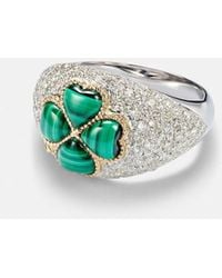 Yvonne Léon - 9Kt Ring With Diamonds And Malachite - Lyst