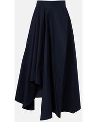 Givenchy - Asymmetric Cotton Poplin Maxi Skirt - Lyst