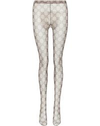 Gucci Womens Brown Gg Pattern Tights