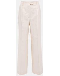 Prada - Cupro High-Rise Wide-Leg Pants - Lyst