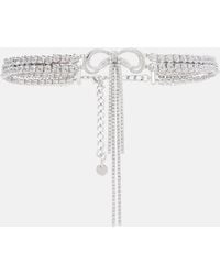 Self-Portrait - Bow Crystal-Embellished Choker - Lyst