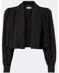 Chloé - Gathered Cropped Faille Jacket - Lyst