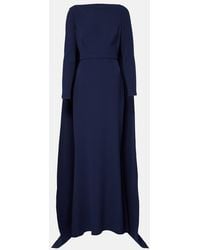 Safiyaa - Ginevra Caped Crepe Gown - Lyst