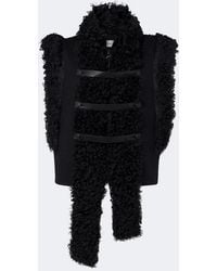 Fendi - Shearling And Leather-Trimmed Wool-Blend Vest - Lyst