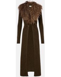 Blumarine - Feather-Trimmed Wool Cardigan - Lyst
