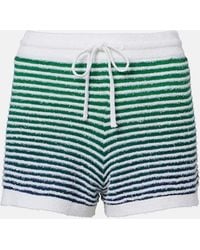 Loewe - Paula's Ibiza Striped Cotton-Blend Shorts - Lyst