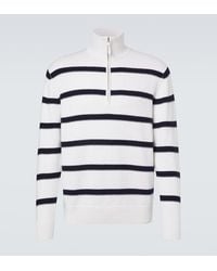 Allude - Striped Cotton And Cashmere Sweater - Lyst