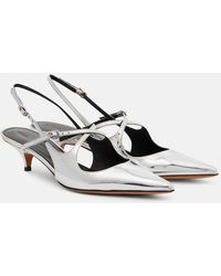 Proenza Schouler - Slash 40 Mirrored Leather Slingback Pumps - Lyst