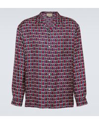 Gucci - Horsebit Print Silk Shirt - Lyst