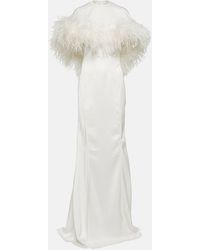 The Attico - Feather-trimmed Gown - Lyst