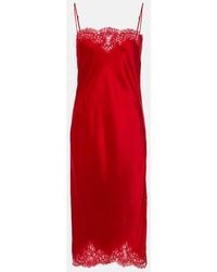 Stella McCartney - Lace-Trimmed Satin Slip Dress - Lyst