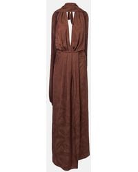 Johanna Ortiz - Halterneck Jacquard Maxi Dress - Lyst
