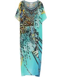 Camilla Bedruckter Kaftan aus Seide - Mehrfarbig