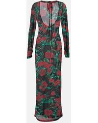 Alexandra Miro - Vestido Largo Selene De Malla Floral - Lyst