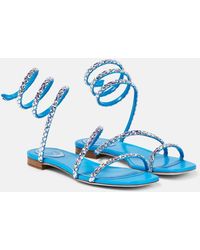 Rene Caovilla - Crystal-embellished Satin Sandals - Lyst