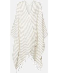 Brunello Cucinelli - Striped Linen Poncho - Lyst