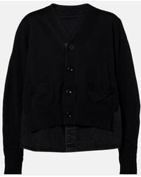 Sacai - Paneled Cotton-Blend Cardigan - Lyst
