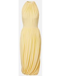 Alaïa - Twisted Jersey Midi Dress - Lyst