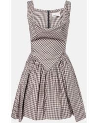 Vivienne Westwood - Mini Sunday Minikleid Aus Karierter Baumwollpopeline Mit Raffungen - Lyst