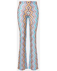 Missoni - Pantaloni Flared A Zig-Zag A Vita Alta - Lyst