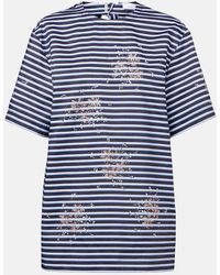 Rabanne - T-Shirt Raye En Coton A Ornements - Lyst