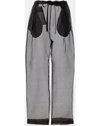 KHAITE - Trenton Silk-Blend Organza Wide-Leg Pants - Lyst
