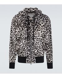 Tom Ford Leopard-print Velour Hoodie - Black