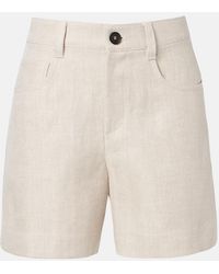 Brunello Cucinelli - High-Rise Linen And Cotton Bermuda Shorts - Lyst