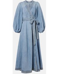 Zimmermann - Indra Denim Wrap Dress - Lyst