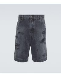 Dolce & Gabbana - Shorts de denim efecto desgastado - Lyst